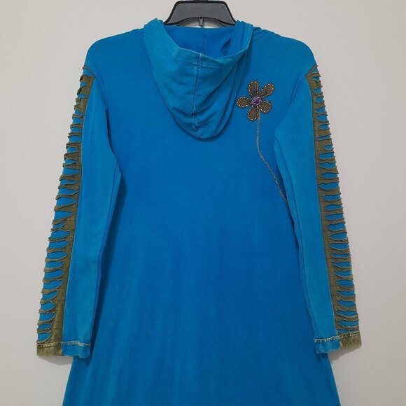 Made in Nepal Size S Boho Floral Long Sleeve Long Zip Up Jacket with Poc… - Picture 7 of 10